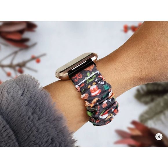 Christmas Ornament Scrunchies Band for Apple Watch, Fitbit, 20mm Samsung Watch - Picture 1 of 5